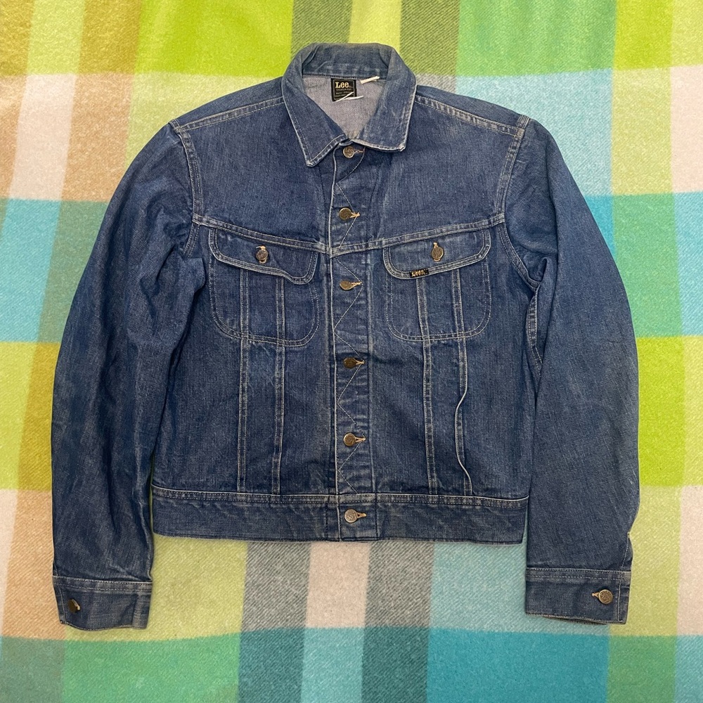 Vintage 70s Lee Sanforized Denim Jacket Trucker Union Made In USA Men’s